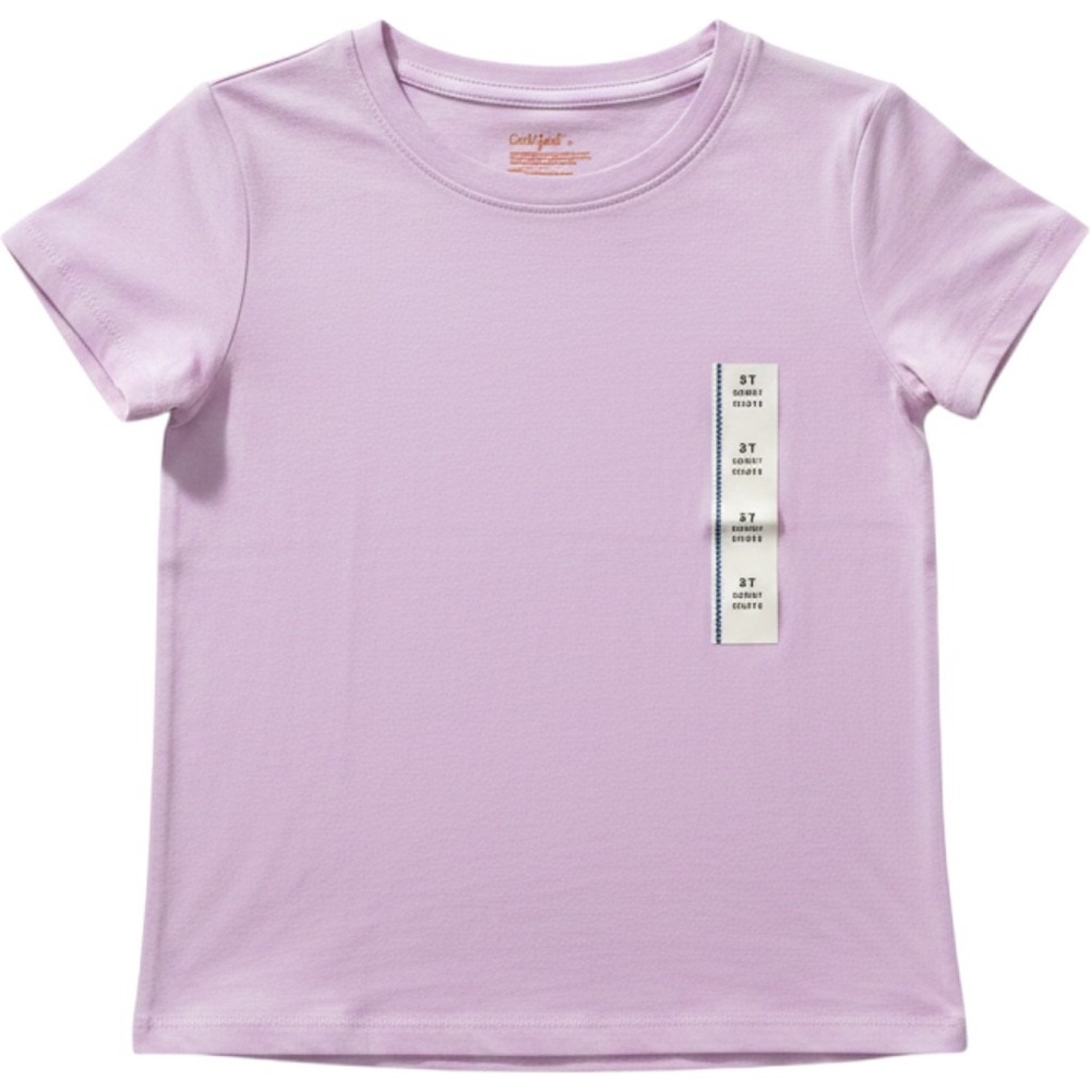 Cat & Jack Toddler Girls' Solid Knit Short Sleeve T-Shirt Size 5T Light Purple